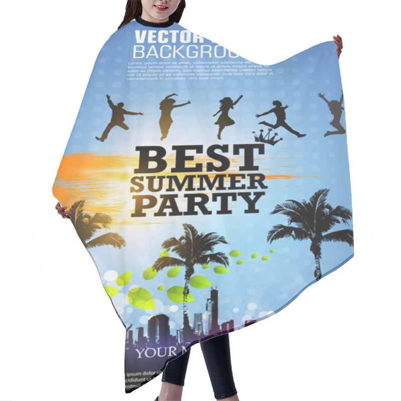 Personality  Colour Grunge Poster For Summer Party Hair Cutting Cape