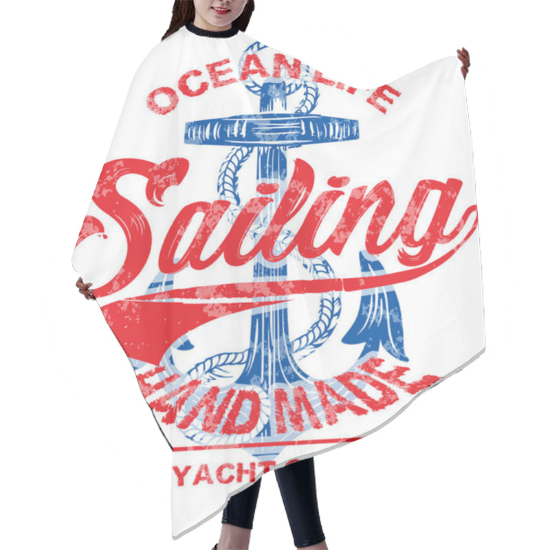 Personality  Sailing Poster Design Template. Abstract Background With Sailboa Hair Cutting Cape