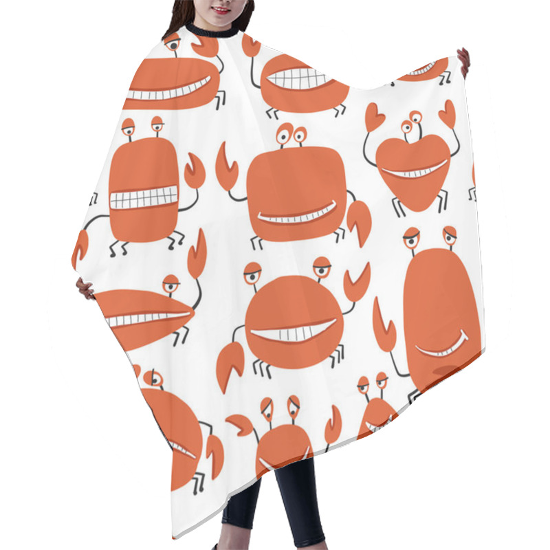 Personality  Funny Friends Crabs, Seamless Pattern For Your Design Hair Cutting Cape