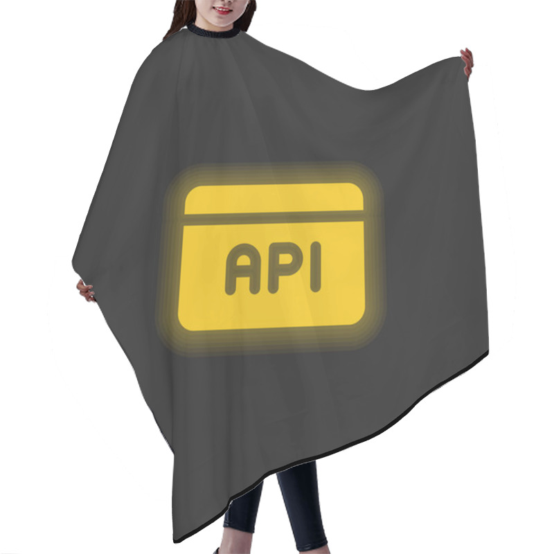 Personality  Api Yellow Glowing Neon Icon Hair Cutting Cape