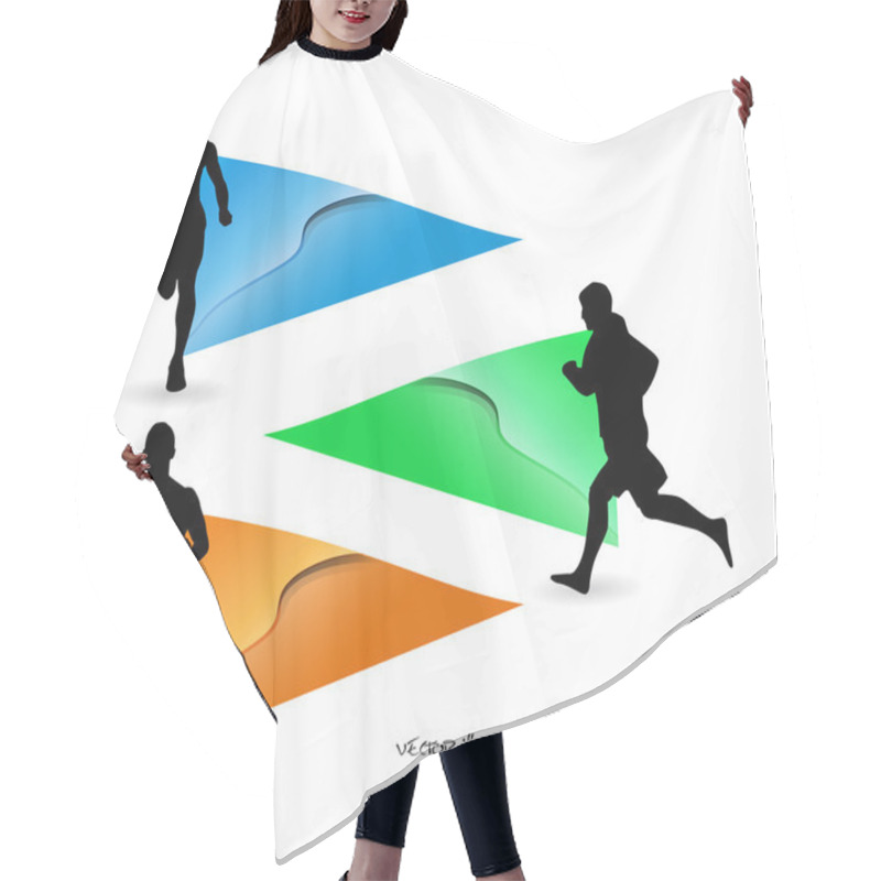 Personality  Editable Vector Illustration Of Sport Hair Cutting Cape