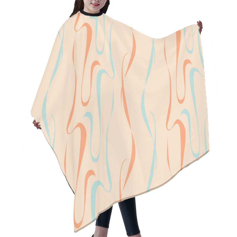 Personality  Peach Pattern With Waves And Curls Hair Cutting Cape