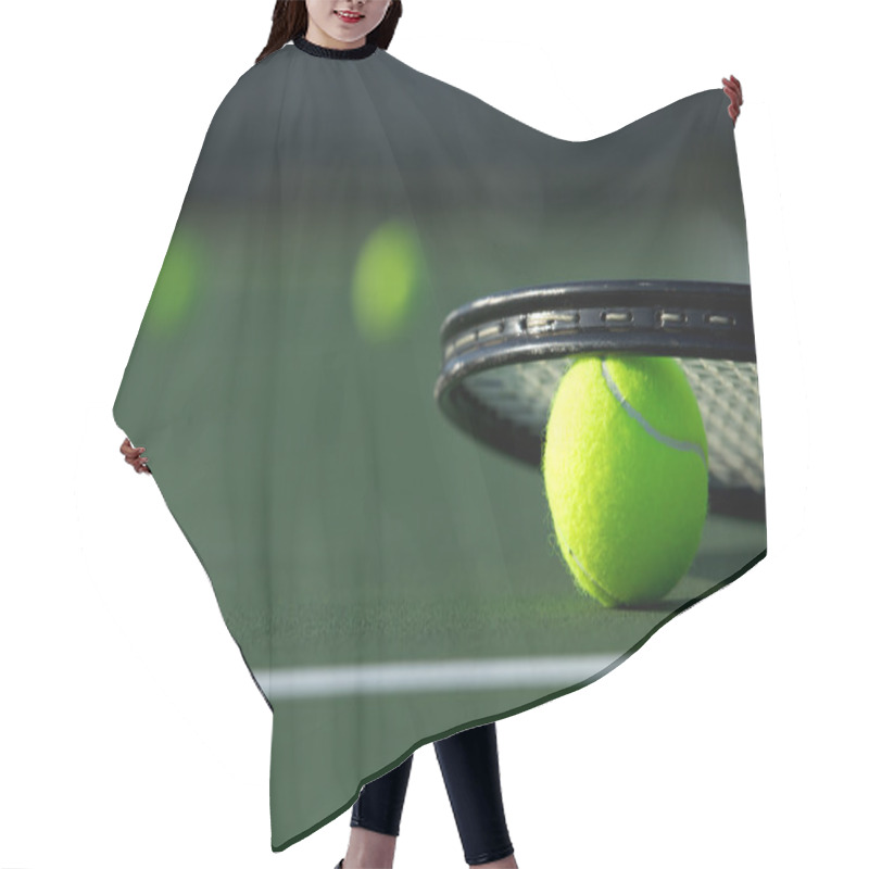 Personality  Tennis Balls And A Racket Hair Cutting Cape