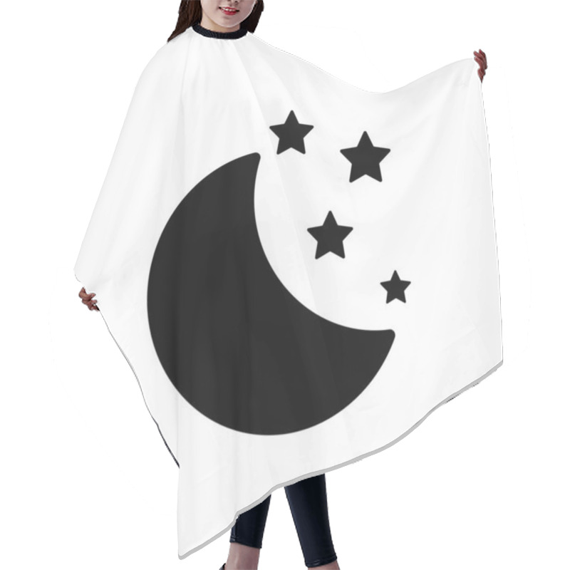 Personality  Moon With Stars Outline Icon Isolated. Symbol, Logo Illustration For Mobile Concept And Web Design. Hair Cutting Cape