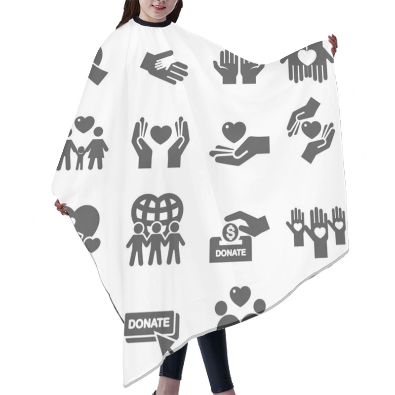 Personality  Charity Silhouette Icons Hair Cutting Cape