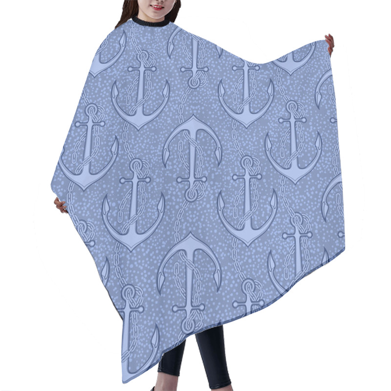 Personality  Anchor Seamless Pattern Hair Cutting Cape