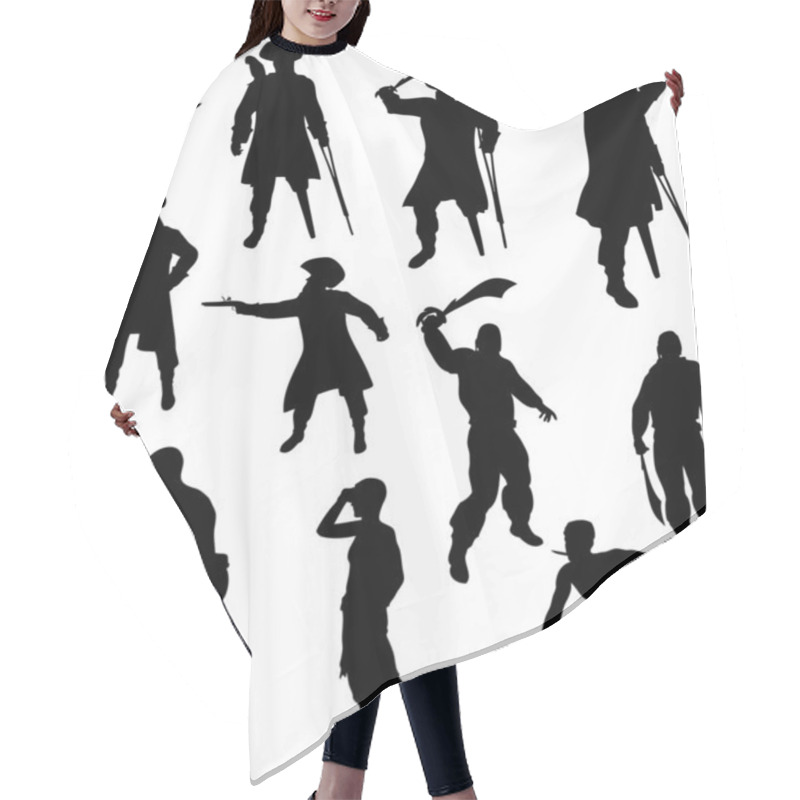 Personality  Pirate Silhouettes Hair Cutting Cape