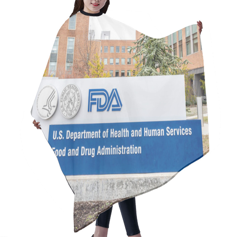 Personality  FDA Headquarters At White Oak Campus In Silver Spring, Maryland, USA - January 13, 2020. The United States Food And Drug Administration (FDA) Is A Federal Agency. Hair Cutting Cape