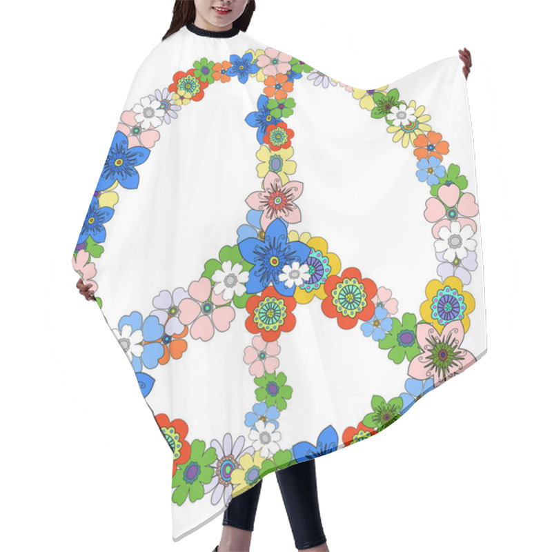 Personality  Peace Floral Hair Cutting Cape