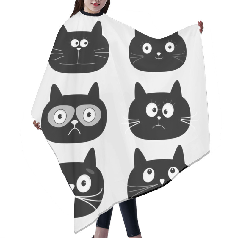 Personality  Black Cats Set Hair Cutting Cape