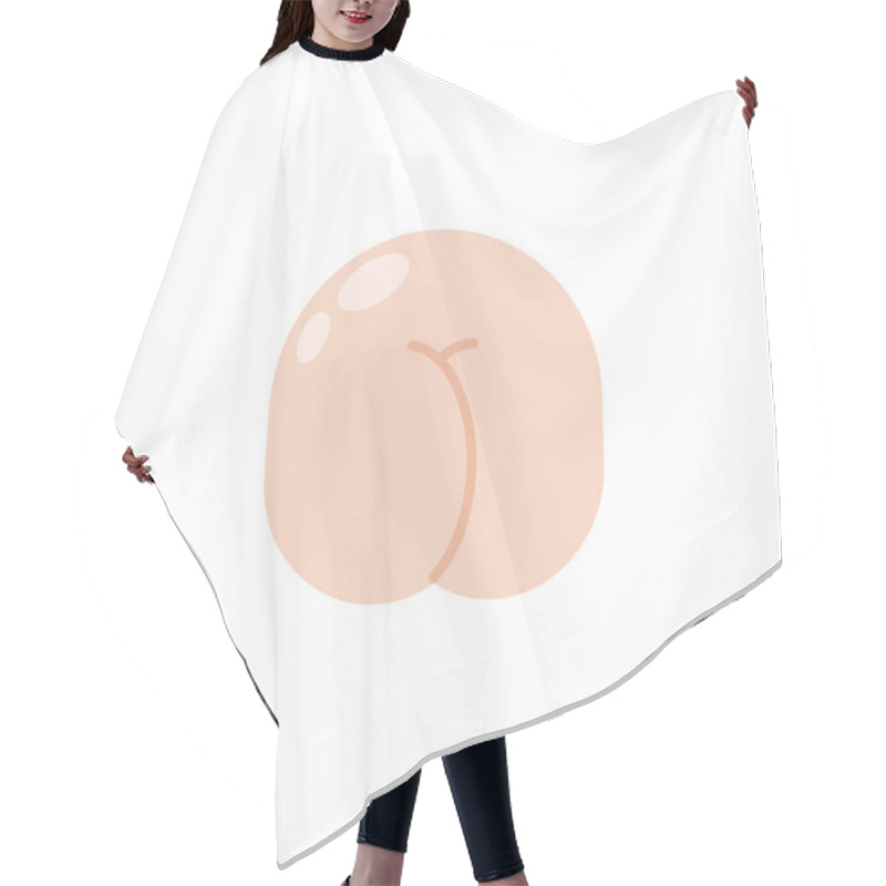 Personality  Ass Isolated. Buttocks Vector Illustration. Back Part Body Hair Cutting Cape