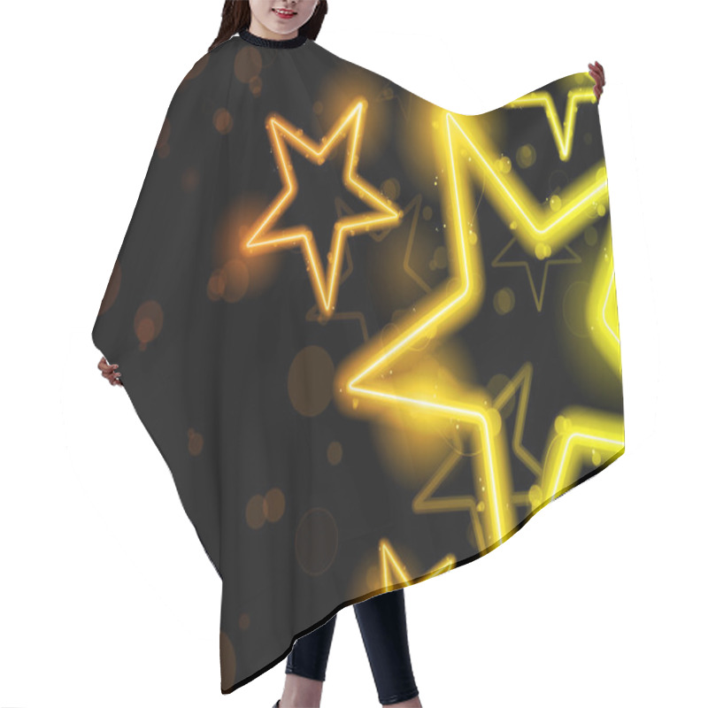 Personality  Glowing Neon Stars Background Hair Cutting Cape