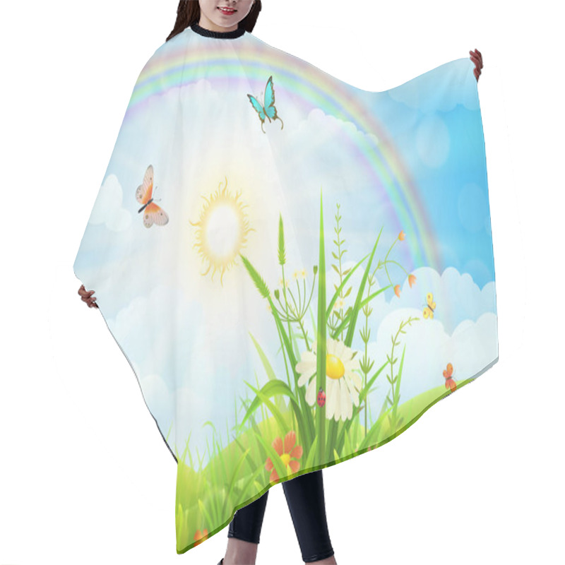 Personality  Beautiful Summer Landscape Hair Cutting Cape