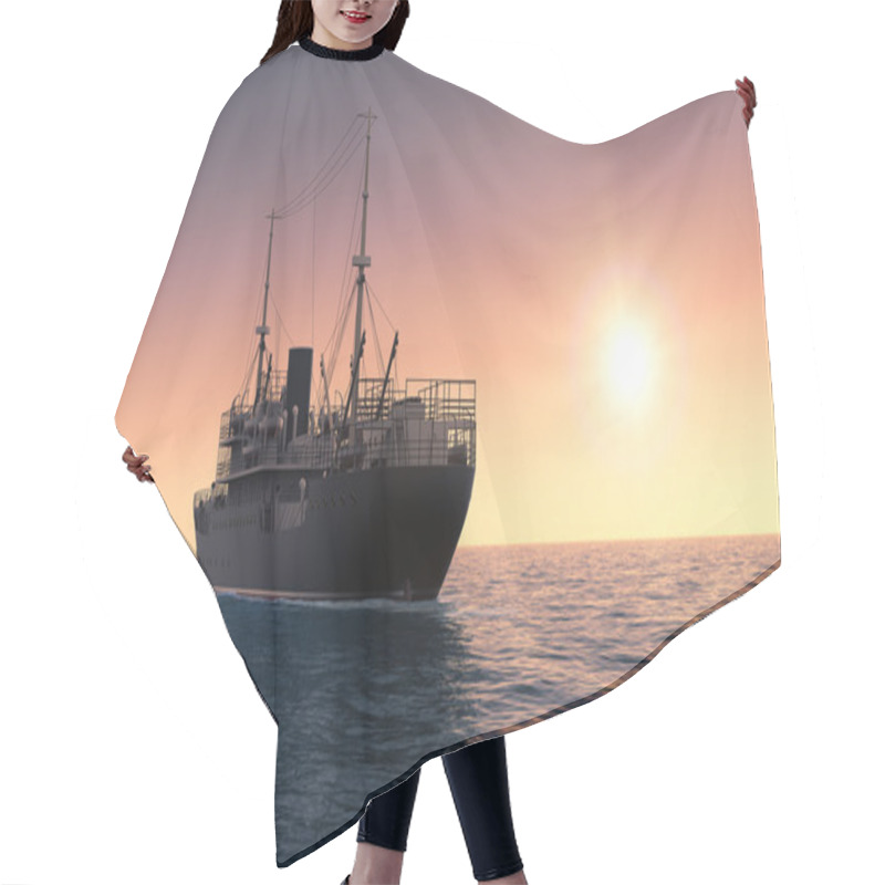 Personality  Cargo Ship Against The Evening Sky Hair Cutting Cape