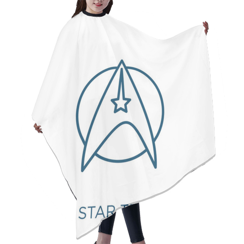 Personality  Star Trek Icon. Thin Linear Star Trek Outline Icon Isolated On White Background. Line Vector Star Trek Sign, Symbol For Web And Mobile Hair Cutting Cape