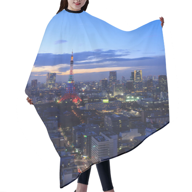 Personality  The City Of Tokyo And Tokyo Tower Olympic Illumination Hair Cutting Cape