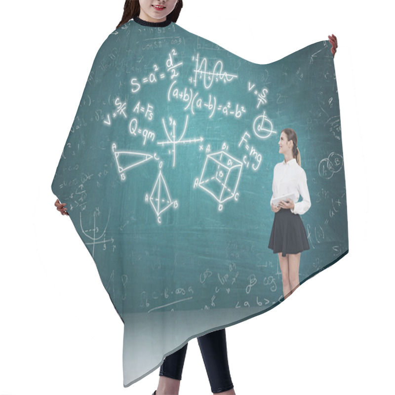 Personality  Woman Teaching Math  Hair Cutting Cape