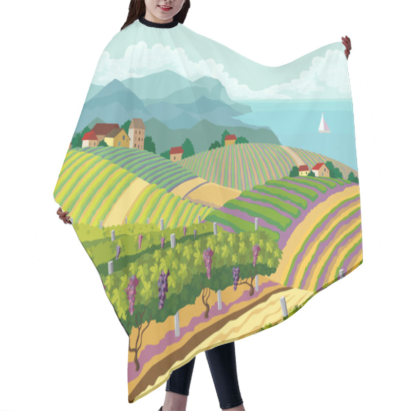 Personality  Rural Landscape With Vineyard Hair Cutting Cape