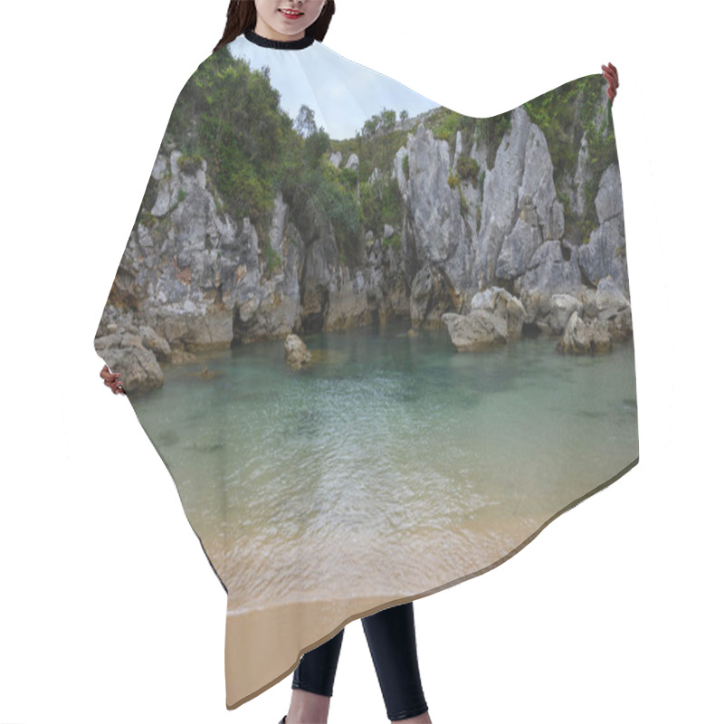 Personality  View On Small Playa De Gulpiyuri, Flooded Sinkhole With Inland Beach Near Llanes, In Asturias Northern Spain, Around 100 M From Cantabrian Sea, The Shortest Beach In The World Hair Cutting Cape