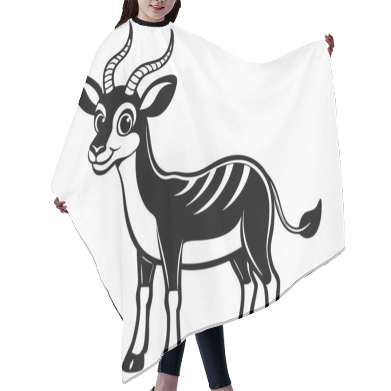 Personality  Cute Antelope With Big Eyes And Striped Legs In Cartoon Style Hair Cutting Cape