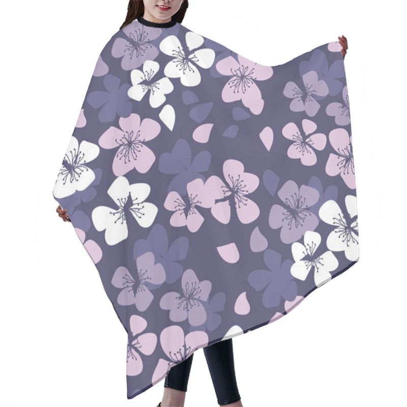 Personality  Laconic Sakura Cherry Blossom Seamless Pattern Hair Cutting Cape