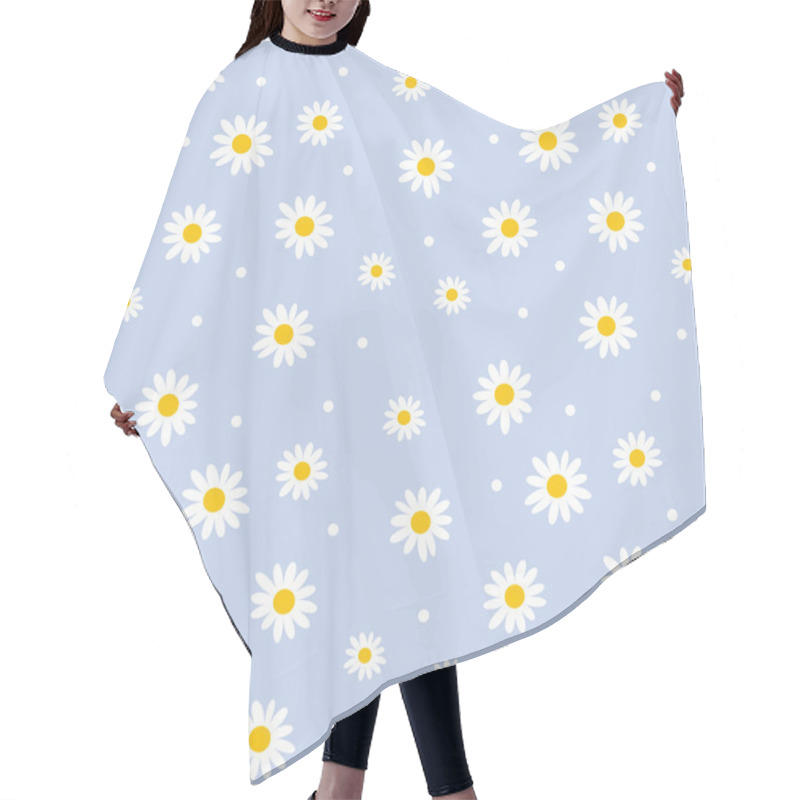 Personality  Daisy Cute Seamless Pattern. Floral Retro Style Simple Motif. Wh Hair Cutting Cape