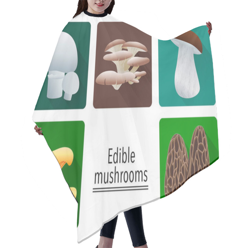 Personality  Edible Mushrooms. Icons Hair Cutting Cape