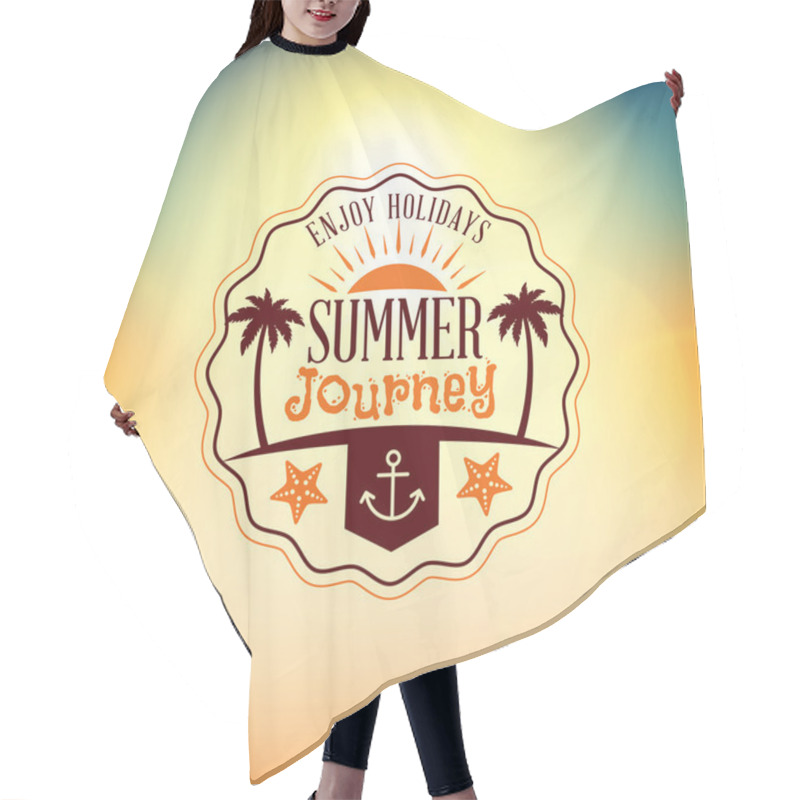 Personality  Retro Summer Holidays Hipster Label. Vector Design Elements On Coloful Summer Background Hair Cutting Cape