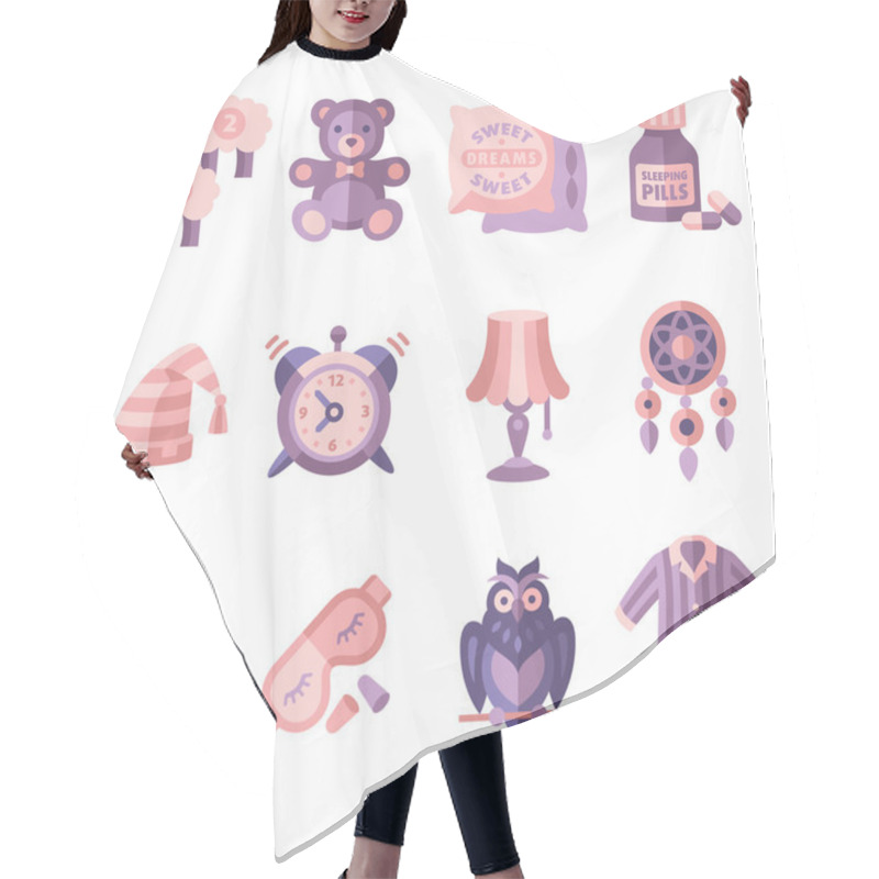 Personality  Sleep Time Icons Flat Hair Cutting Cape