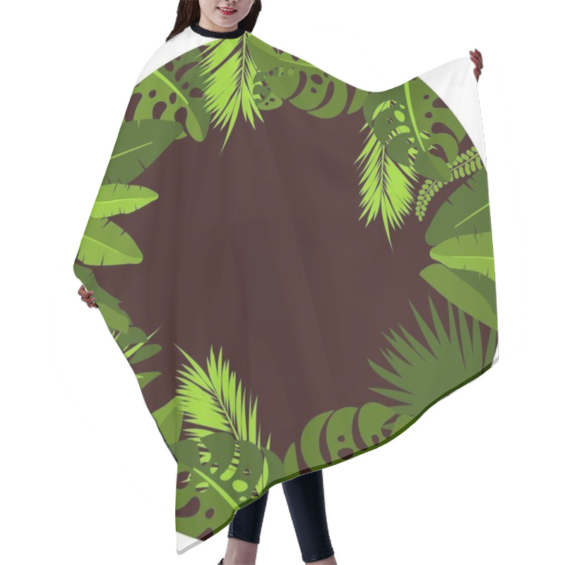 Personality  Frame With Tropical Jungle Leaves Hair Cutting Cape