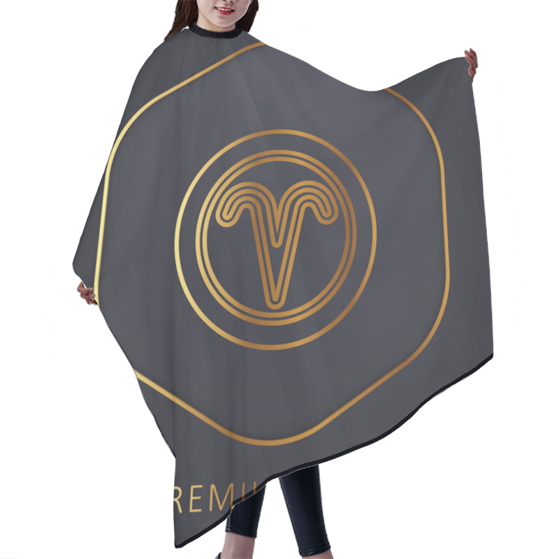 Personality  Aries Golden Line Premium Logo Or Icon Hair Cutting Cape