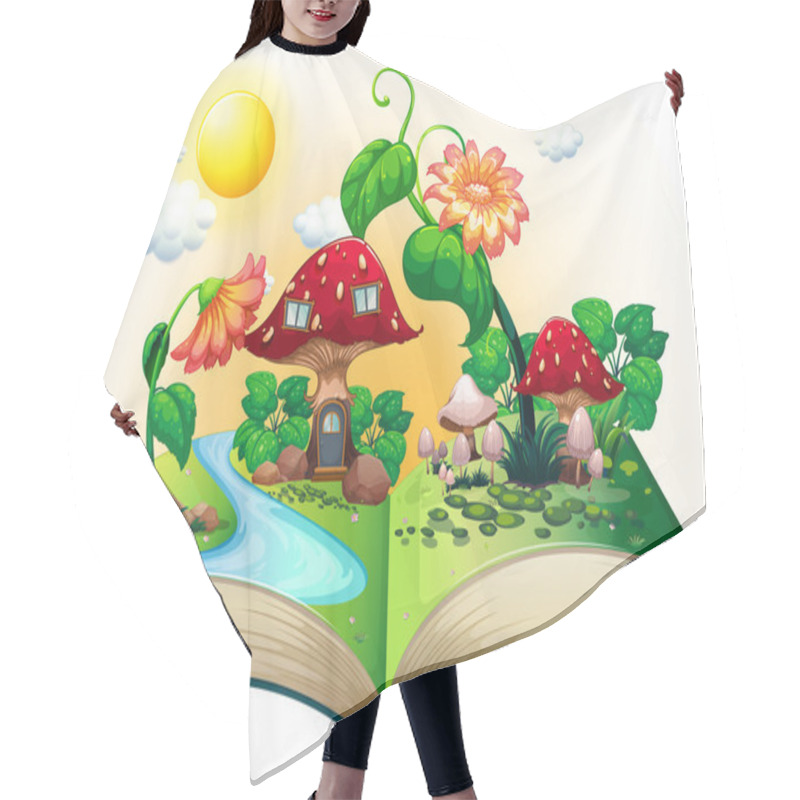 Personality  Mushroom House Book Hair Cutting Cape