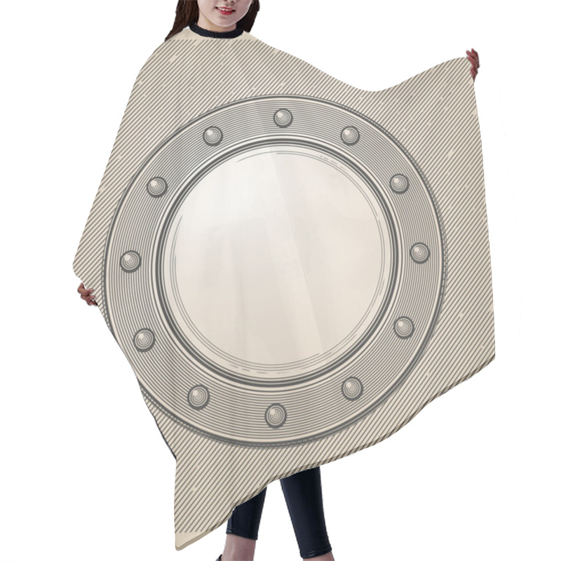 Personality  Submarine Window Or Porthole In Engraving Style Hair Cutting Cape