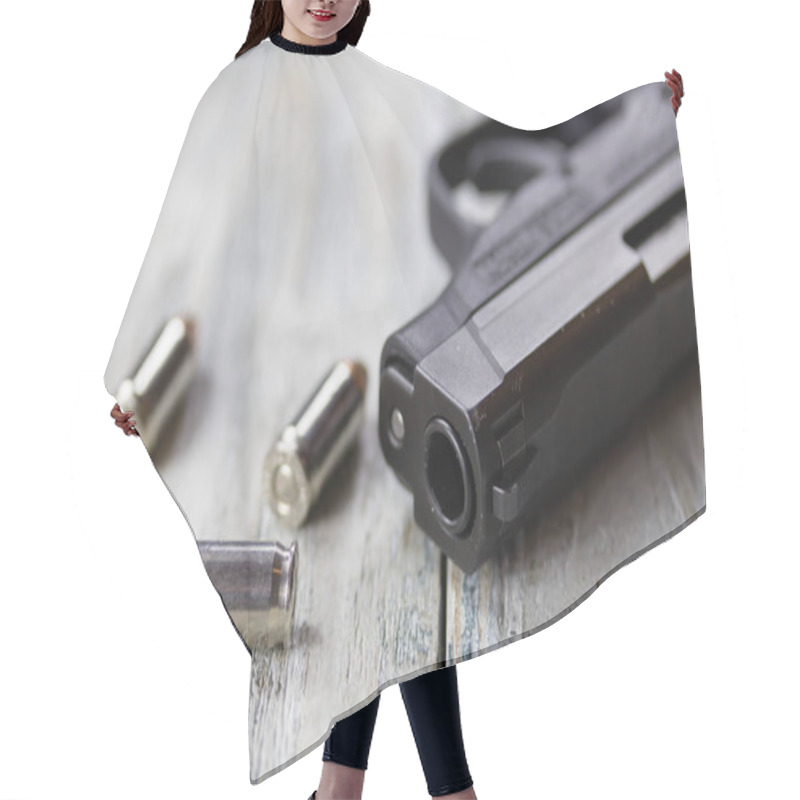 Personality  Pistol Handgun And Bullets Hair Cutting Cape