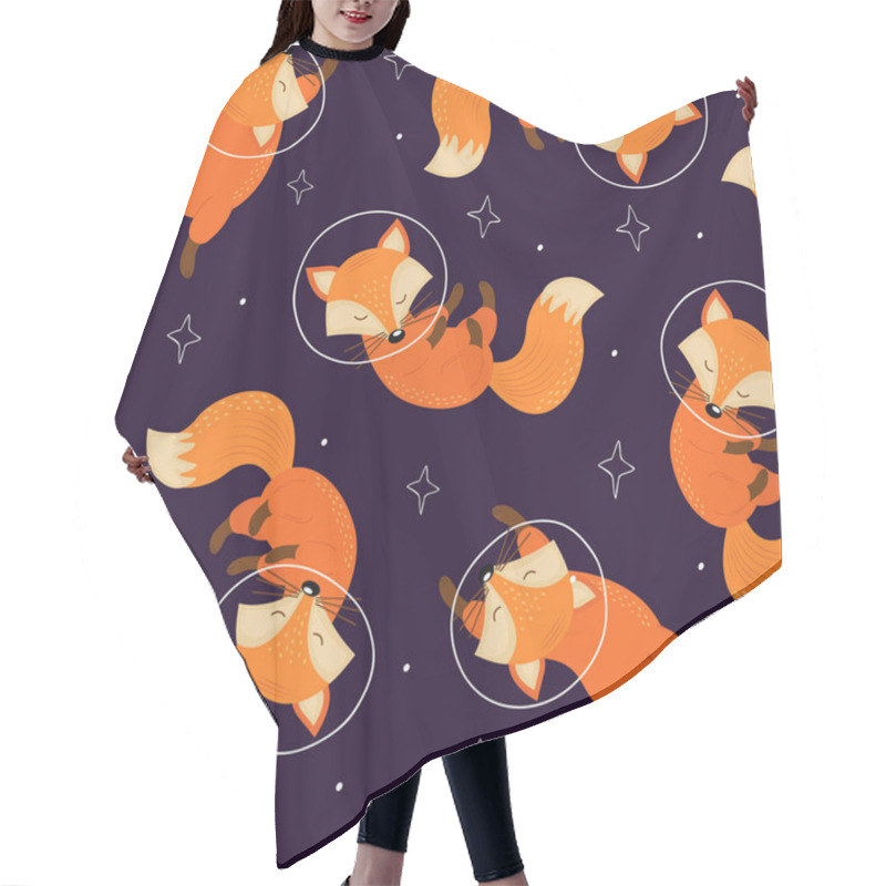 Personality  Seamless Pattern With Fox In Space - Vector Illustration, Eps Hair Cutting Cape