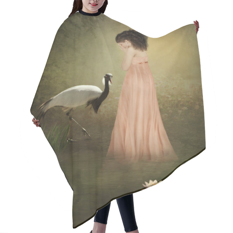 Personality  The Sad Girl And The Crane Hair Cutting Cape