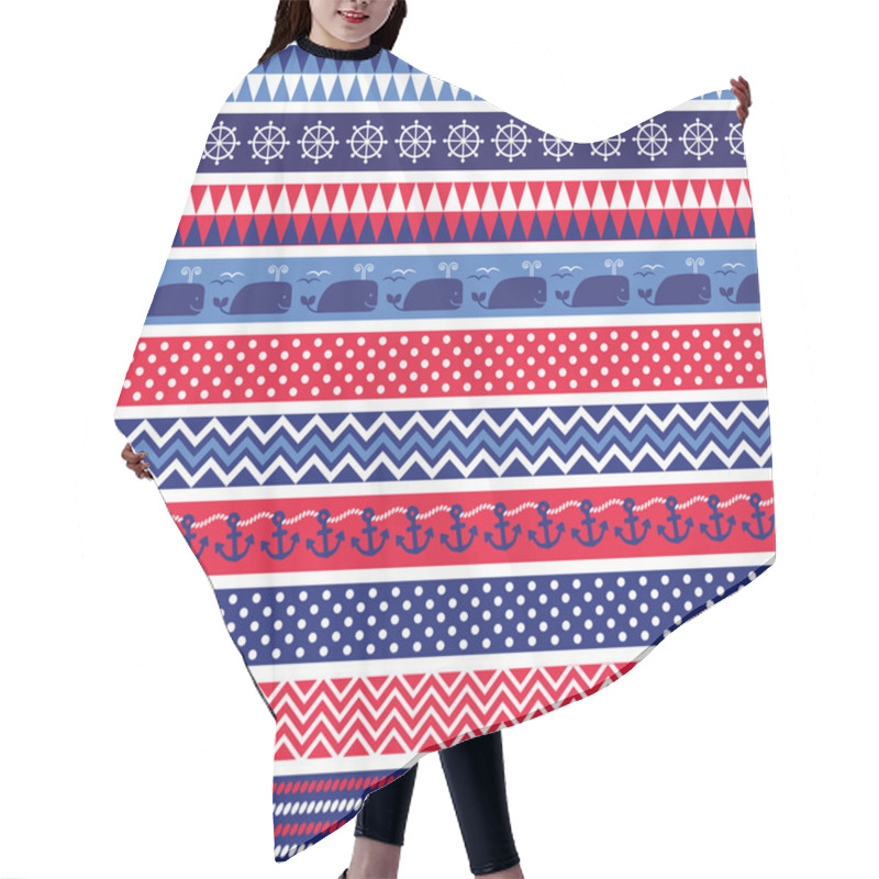 Personality  Set Of  Nautical Borders Hair Cutting Cape