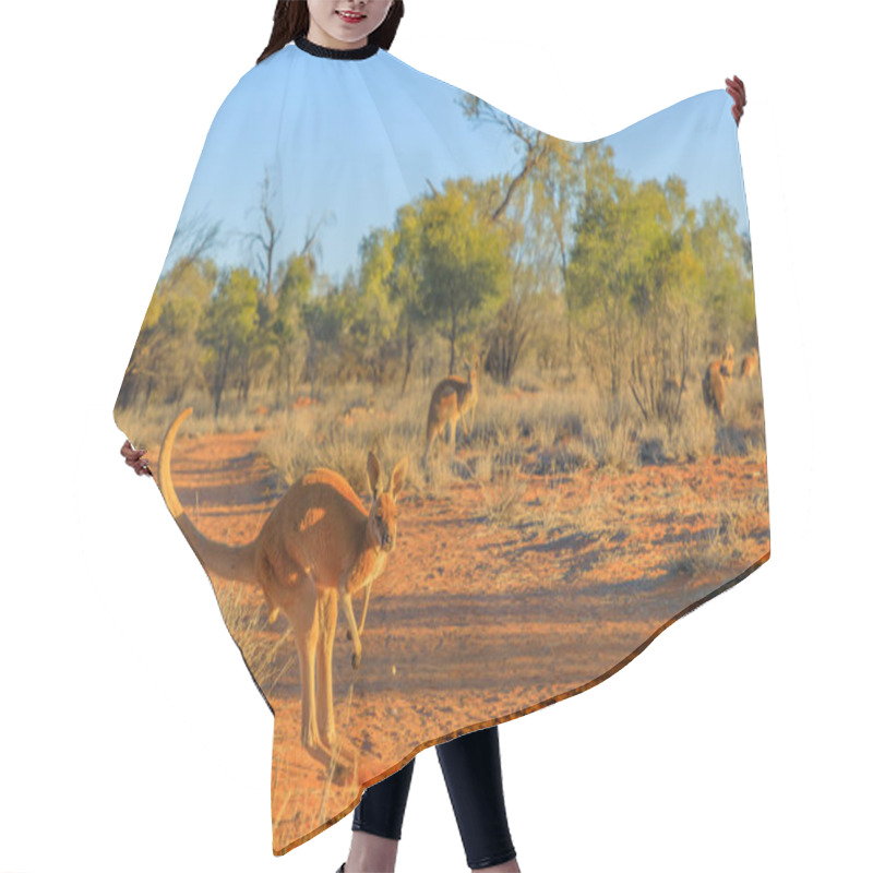 Personality  Red Kangaroo Jumping Hair Cutting Cape