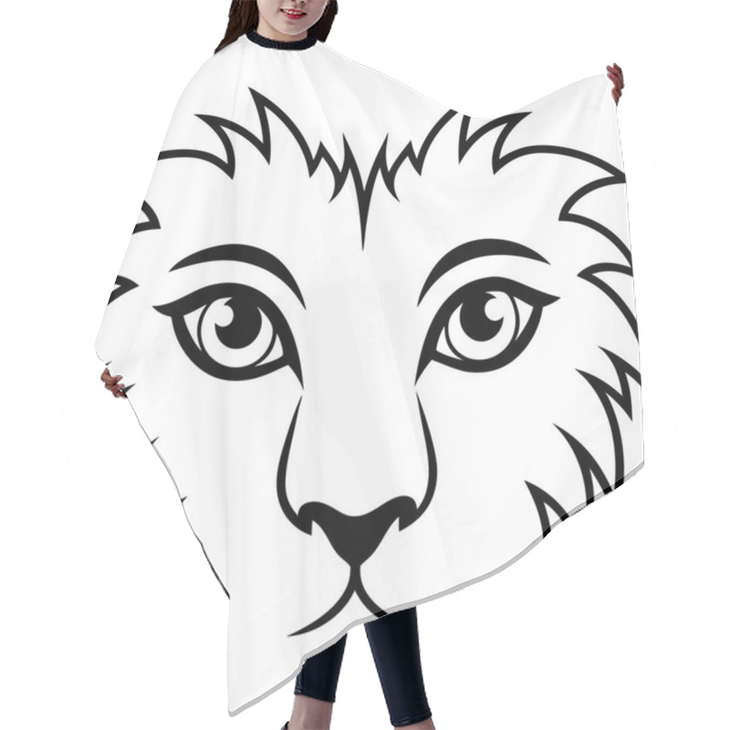 Personality  Lion Eyes Vector Art Illustration Design Hair Cutting Cape