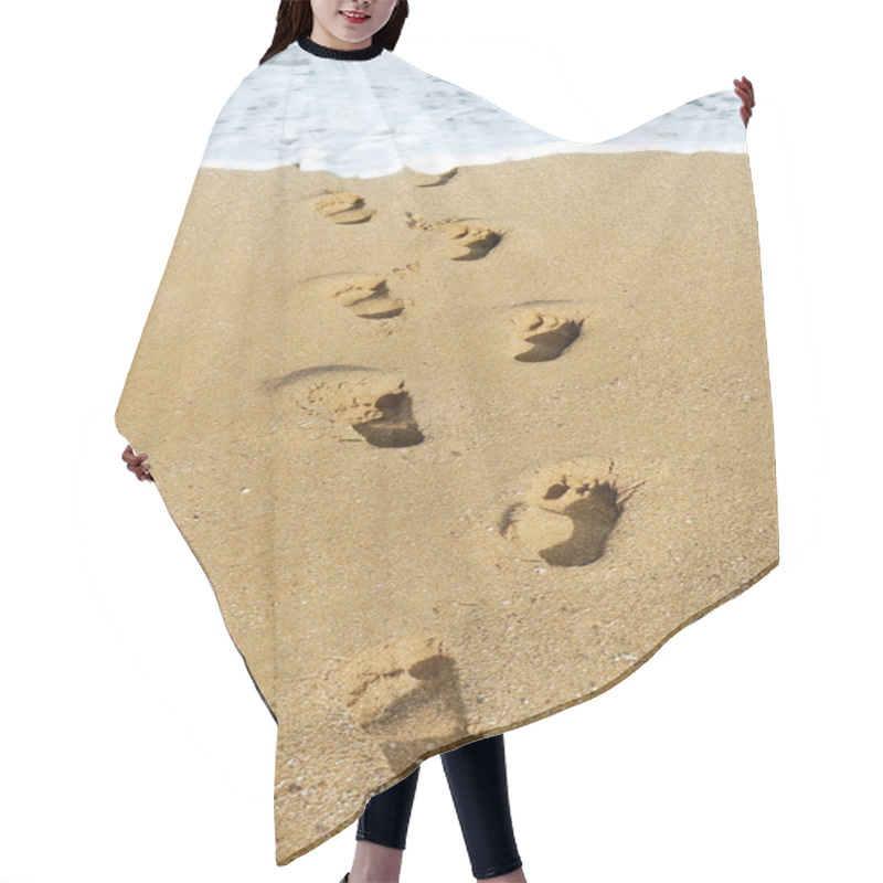 Personality  Footprints In The Sand Hair Cutting Cape