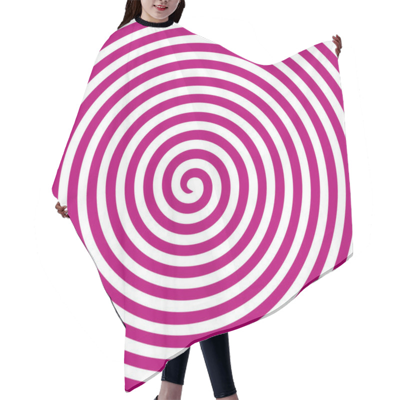 Personality  White Pink Round Abstract Vortex Hypnotic Spiral Wallpaper. Hair Cutting Cape