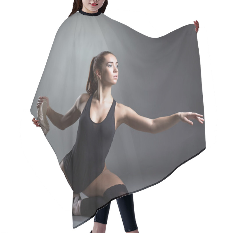 Personality  Image Of Inspired Ballerina Posing In Studio Hair Cutting Cape