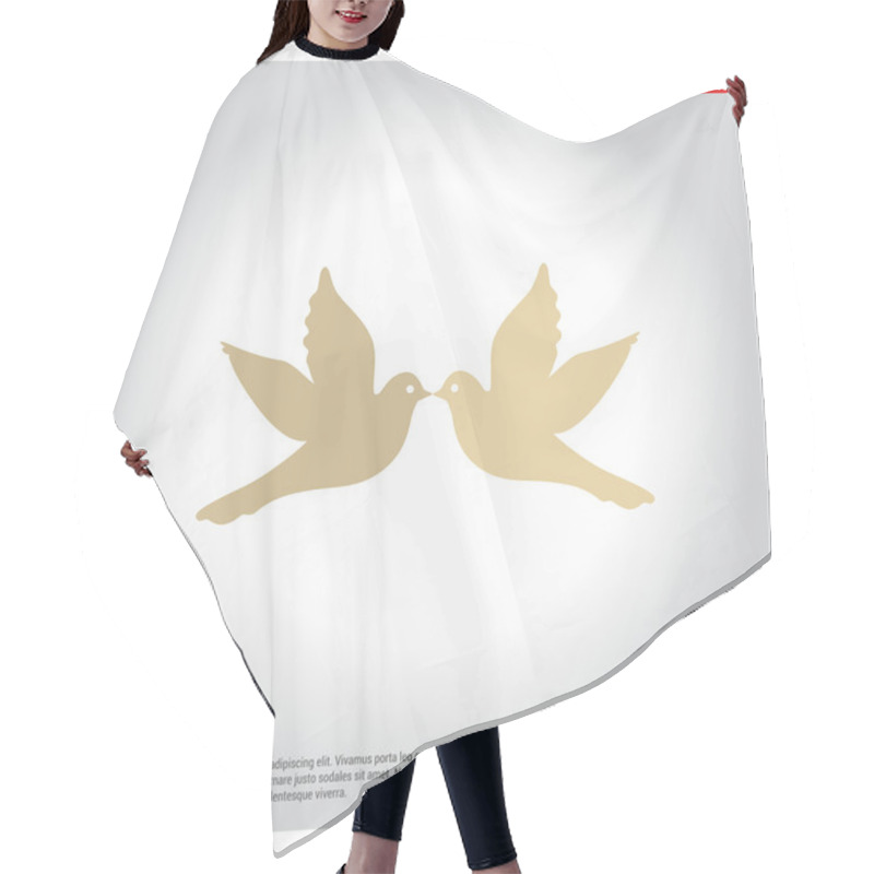 Personality  Two Flying Doves Icon  Hair Cutting Cape