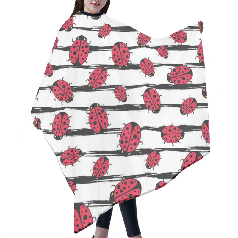 Personality  Red Bugs Set Hair Cutting Cape