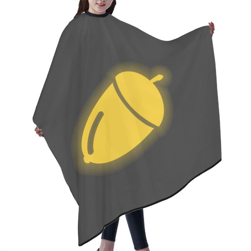 Personality  Acorn Yellow Glowing Neon Icon Hair Cutting Cape