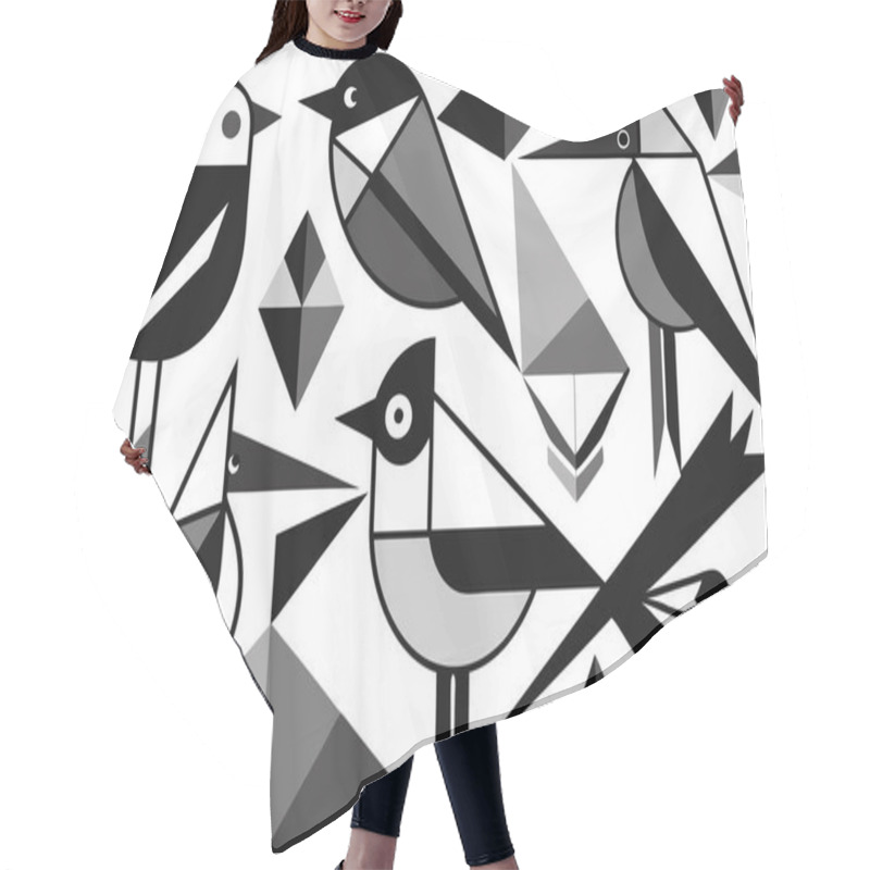 Personality  Minimalist Group Of Birds Illustration With Unique Geometric Designs Hair Cutting Cape