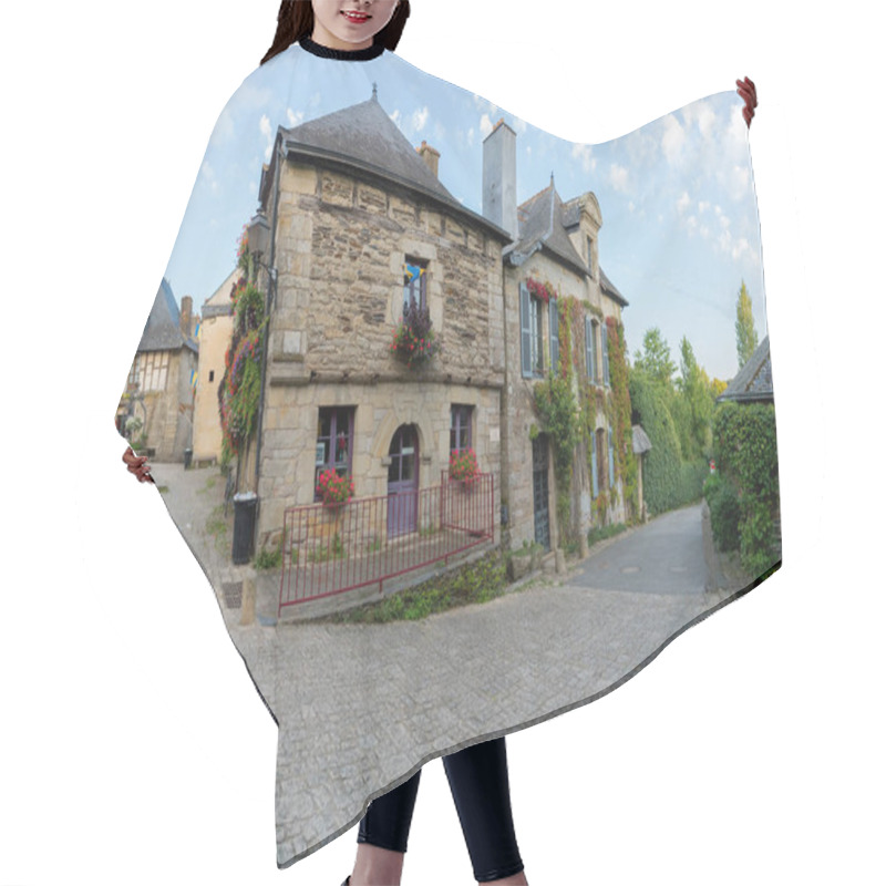 Personality  Center Of The Historic Old Town Of Rochefort-en-Terre In Brittany Hair Cutting Cape