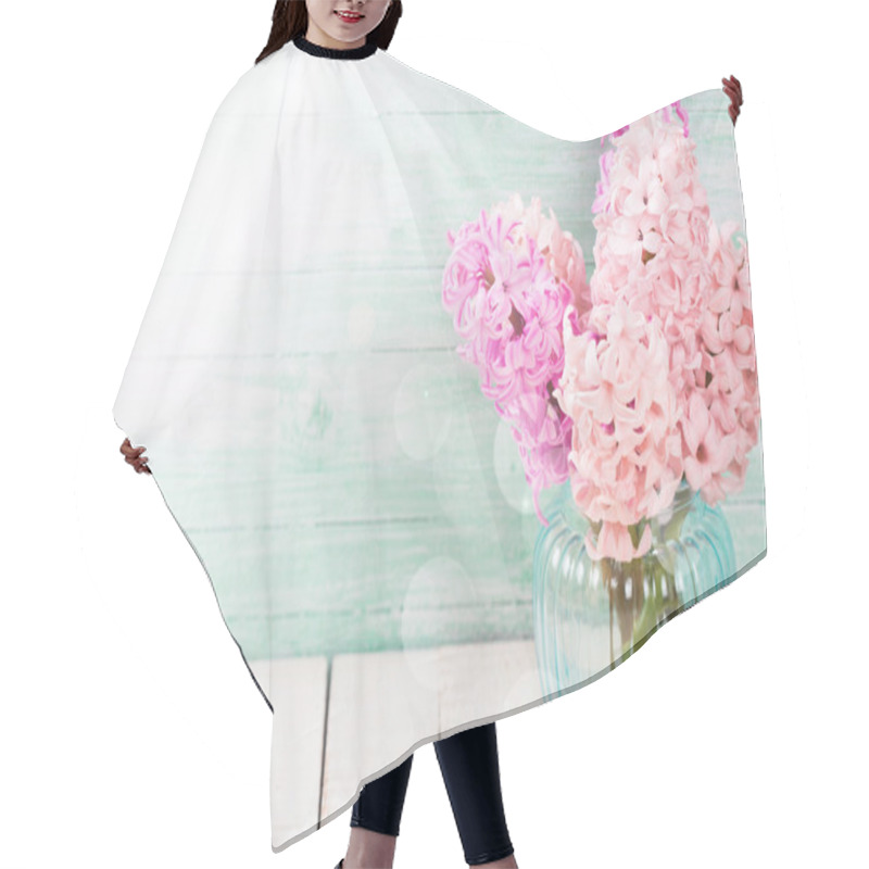 Personality  Background With Fresh Flowers Hyacinths Hair Cutting Cape