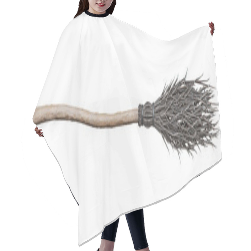 Personality  Witches Broomstick For Halloween Holiday. Isolated On White Background. 3d Rendering. Hair Cutting Cape