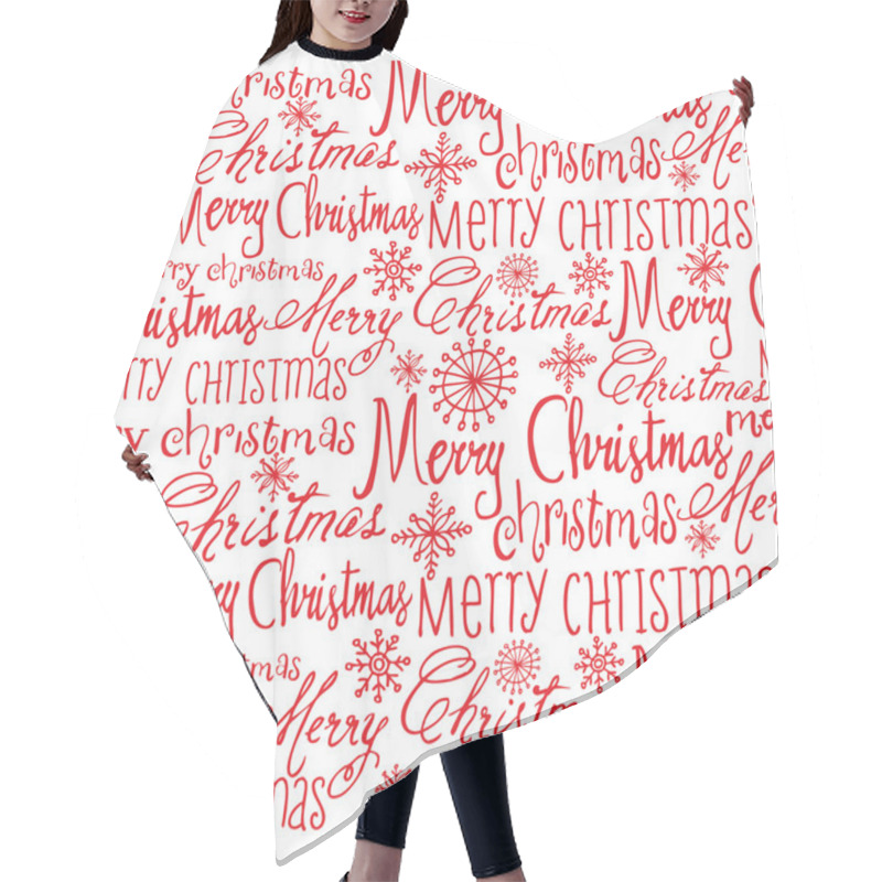 Personality  Christmas Words Pattern Hair Cutting Cape